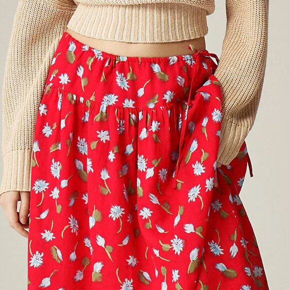 J. Crew Side-tie skirt in ramie Tall XL - Picture 3 of 11